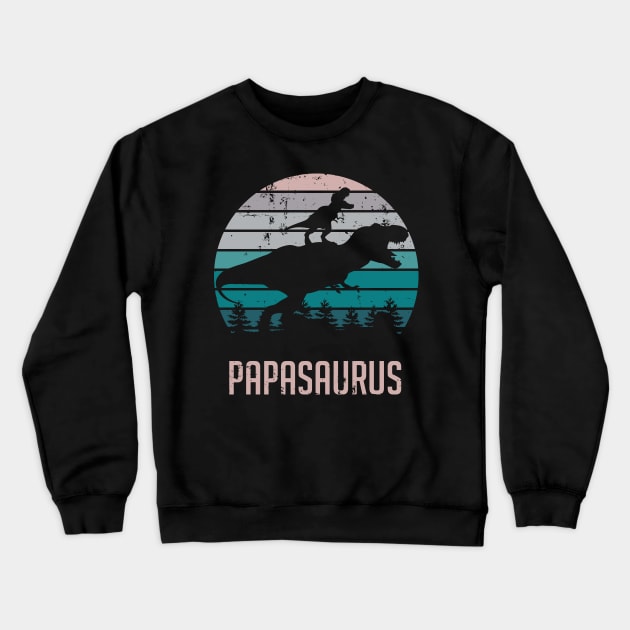 Papasaurus T-Rex Dinosaur Crewneck Sweatshirt by ryanjaycruz